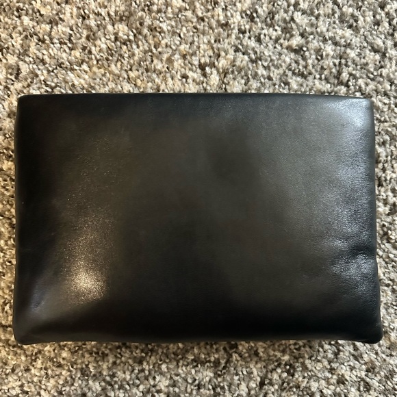Yves Saint Laurent Black Clutch with Gold Logo - Picture 2 of 8